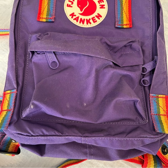 Fjallraven special edition unisex Kanken mini Backpack purple rainbow VGUC! - Picture 5 of 12